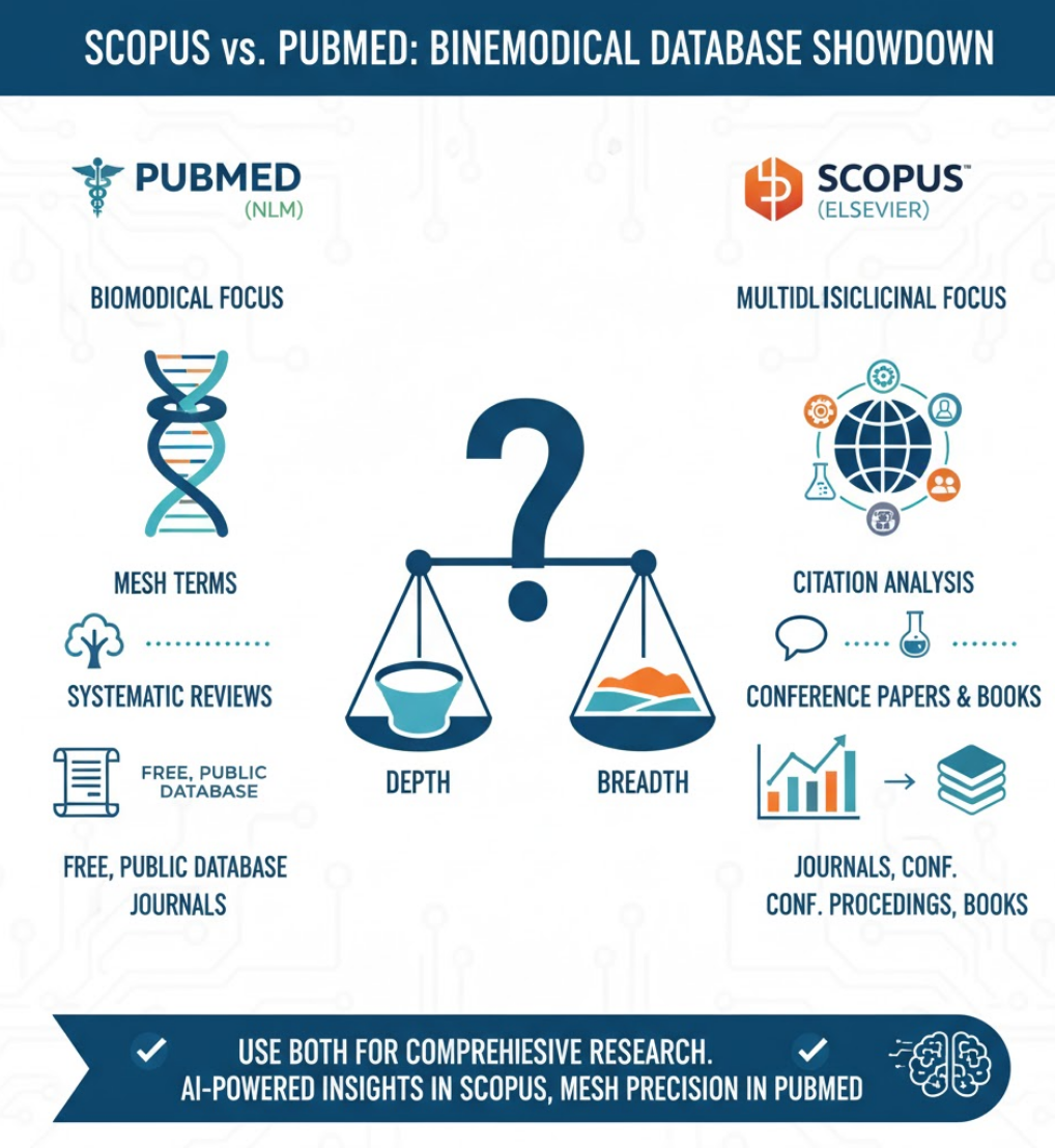 Scopus 和 PubMed 数据库在生物医学领域的收录区别(深度对比)