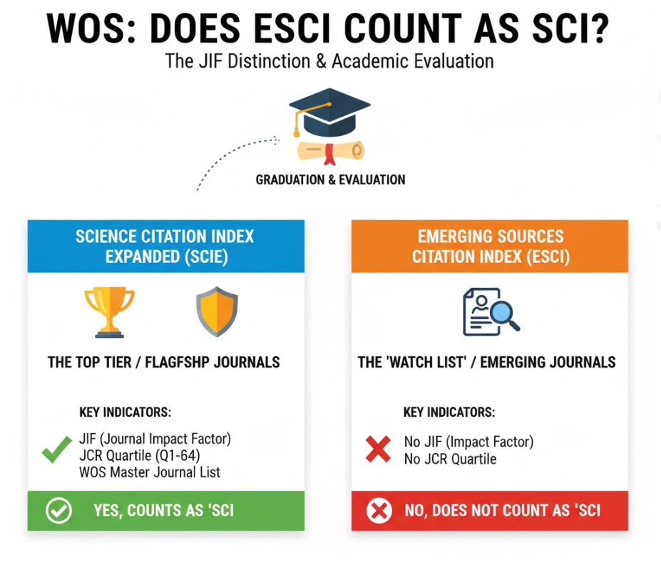 WOS 的 "Emerging Sources Citation Index" (ESCI) 算不算 SCI？（JIF 区别解析）