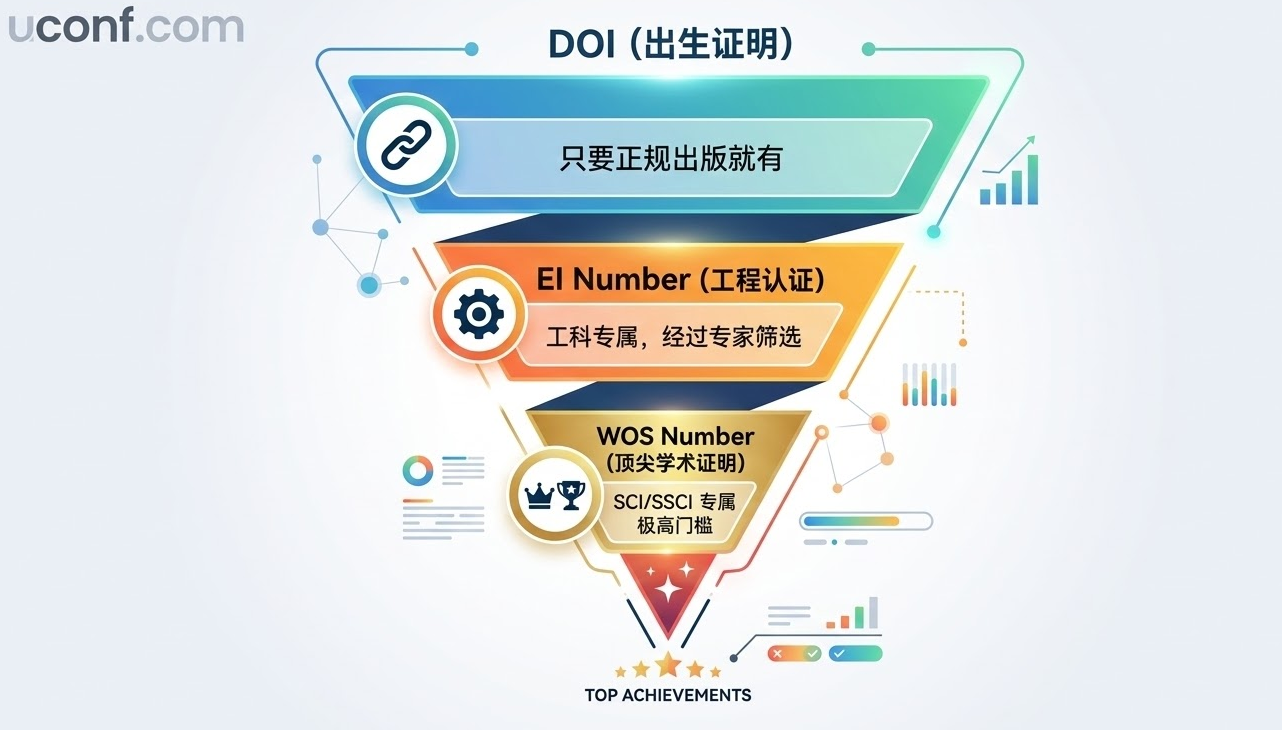 怎样区分论文的 WOS 号、EI 号和 DOI 号？（新手申报课题必看）