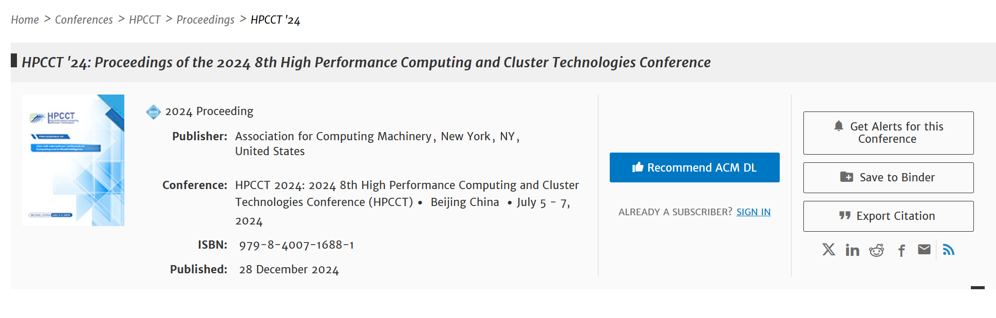 2026年第十届高性能计算集群技术会议