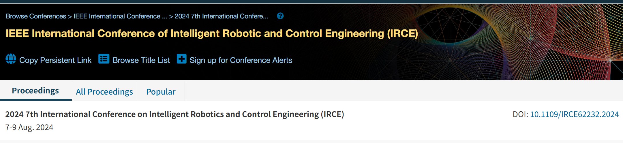 2026年第九届智能机器人与控制工程国际会议