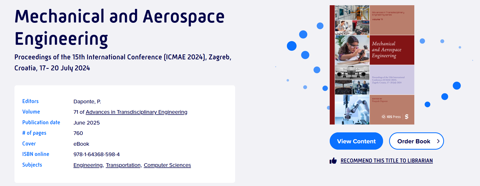 2026年第17届机械与航空航天工程国际会议