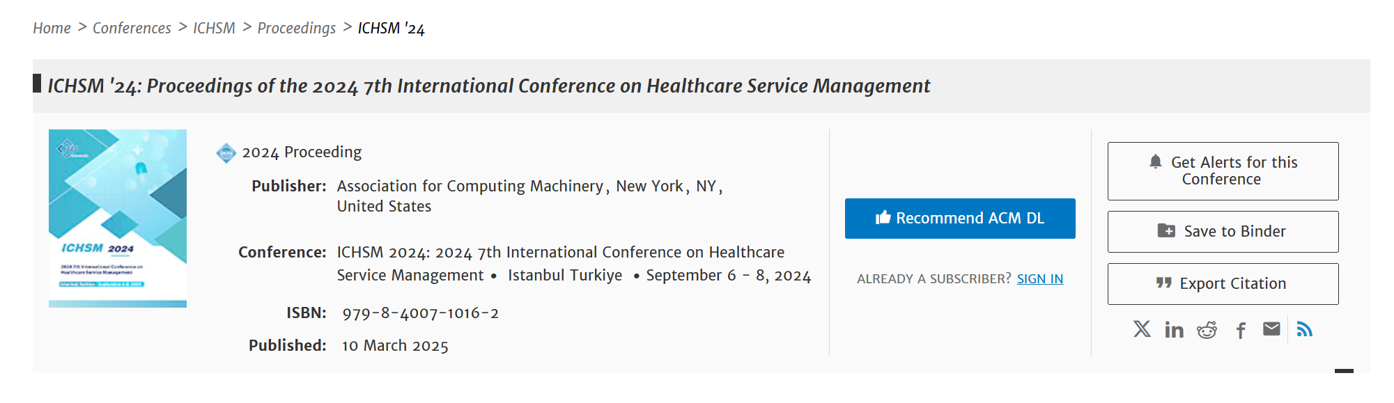 2026年第九届医疗服务管理国际会议