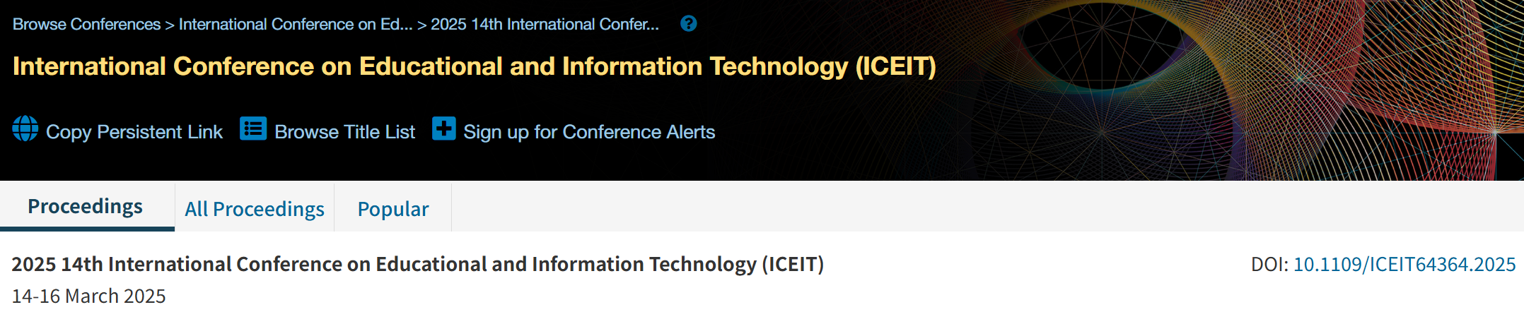 2026年第15届教育和信息技术国际会议