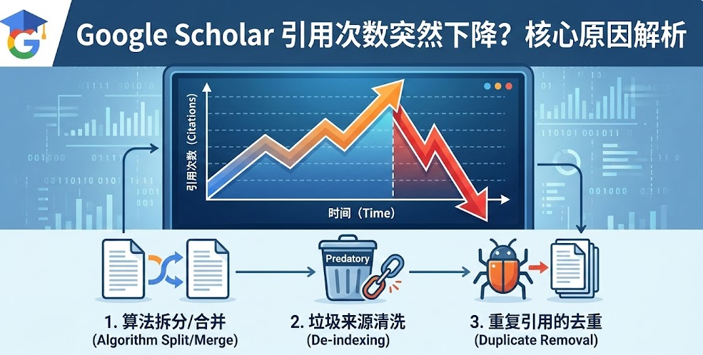 Google Scholar 引用次数突然下降的5大原因解析 - 学术避坑指南