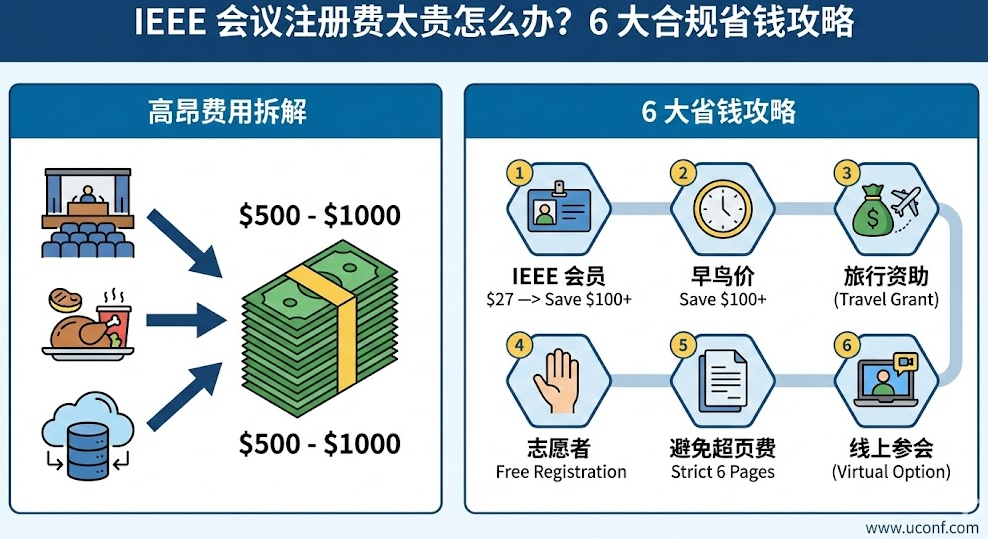 IEEE 会议版面费太贵怎么办？6大合规省钱攻略与注册费减免指南