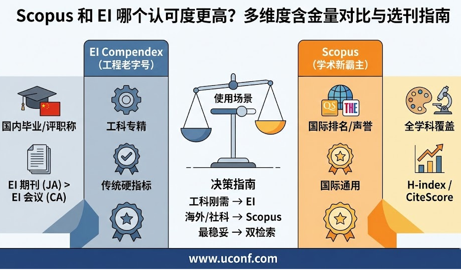 Scopus 和 EI 哪个认可度更高？毕业评职称选刊对比