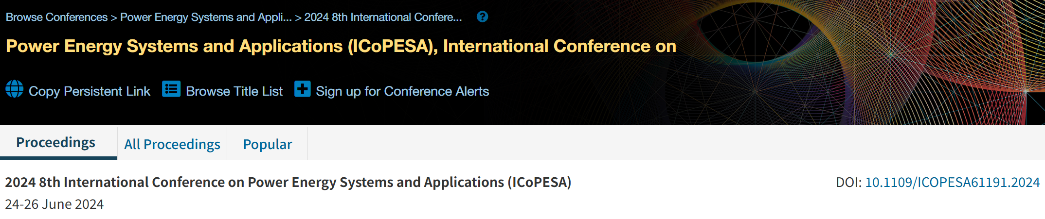 2026年第十届电力能源系统与应用国际会议