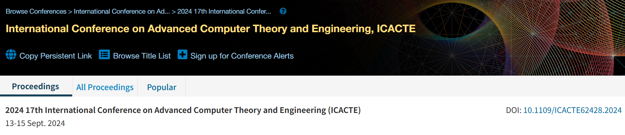 2026年第十九届前沿计算机理论与工程国际会议