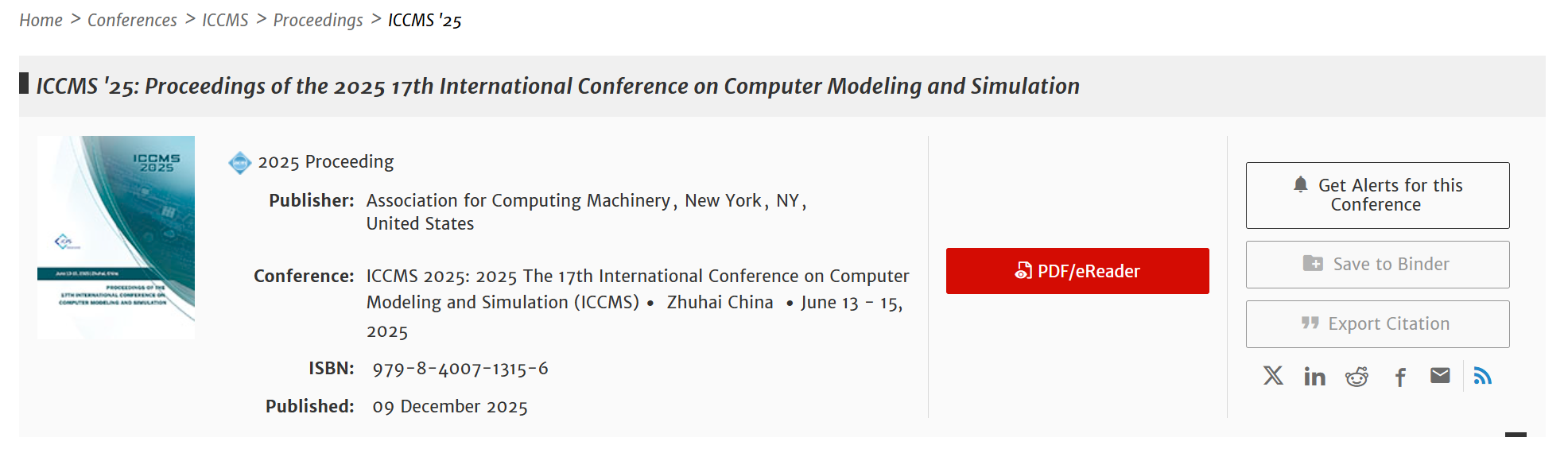 2026年第18届计算机建模与仿真国际会议