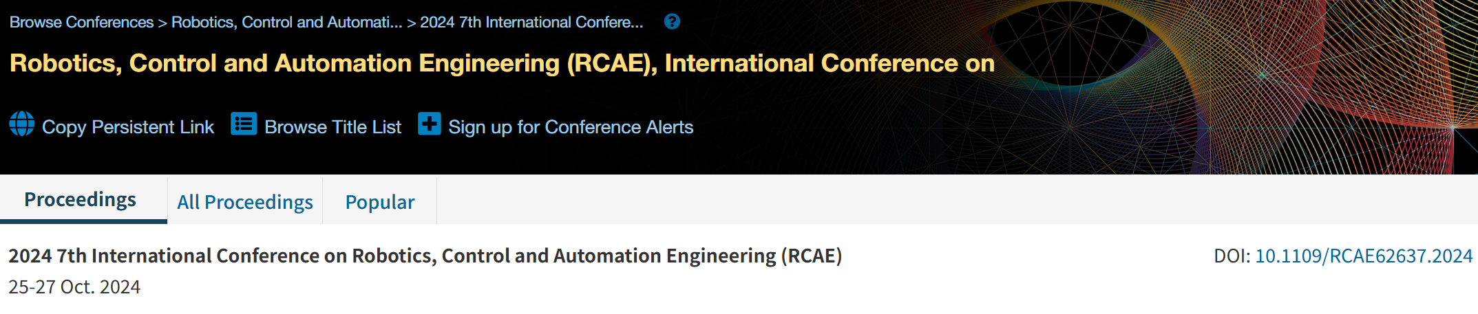 2026年第九届机器人、控制与自动化工程国际会议
