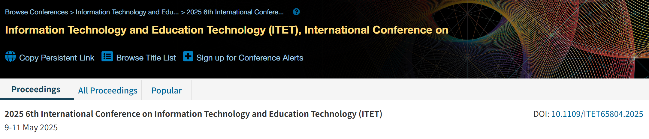 2026年第七届信息技术与教育技术国际会议
