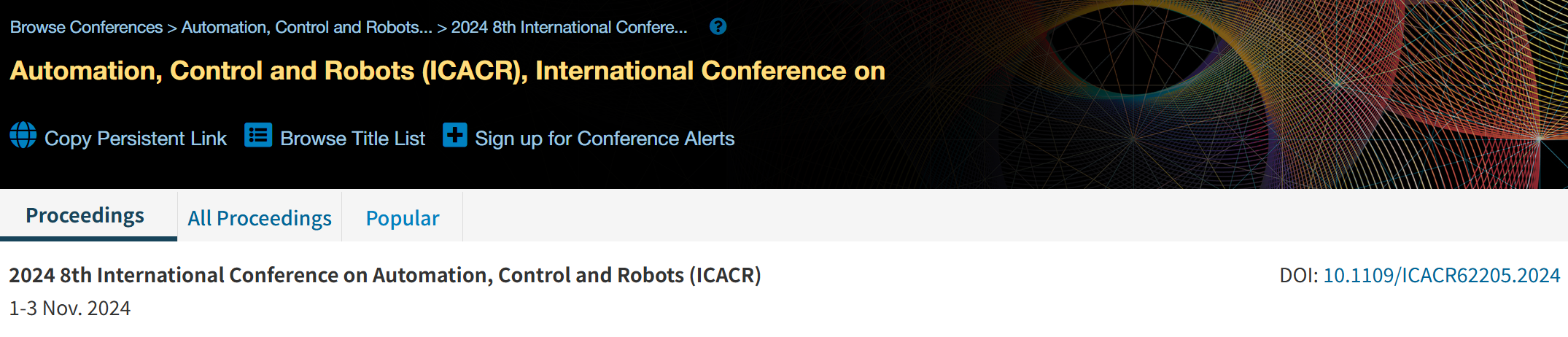 2026年第十届自动化,控制和机器人国际会议