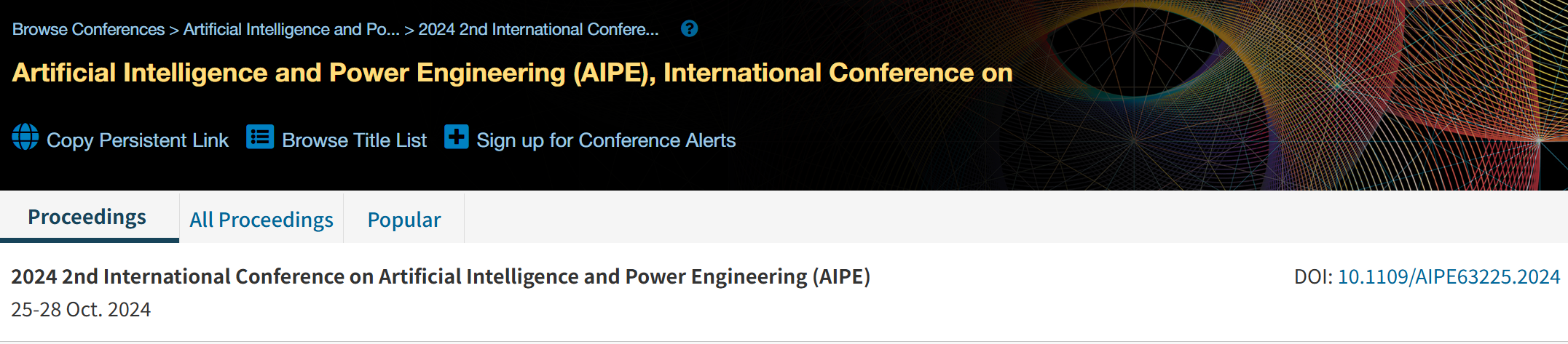 2026年第四届人工智能与电力工程国际会议