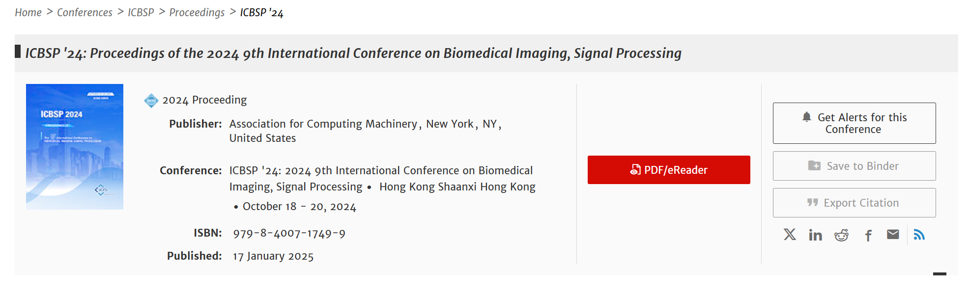 2026年第11届生物医学图像与信号处理国际会议