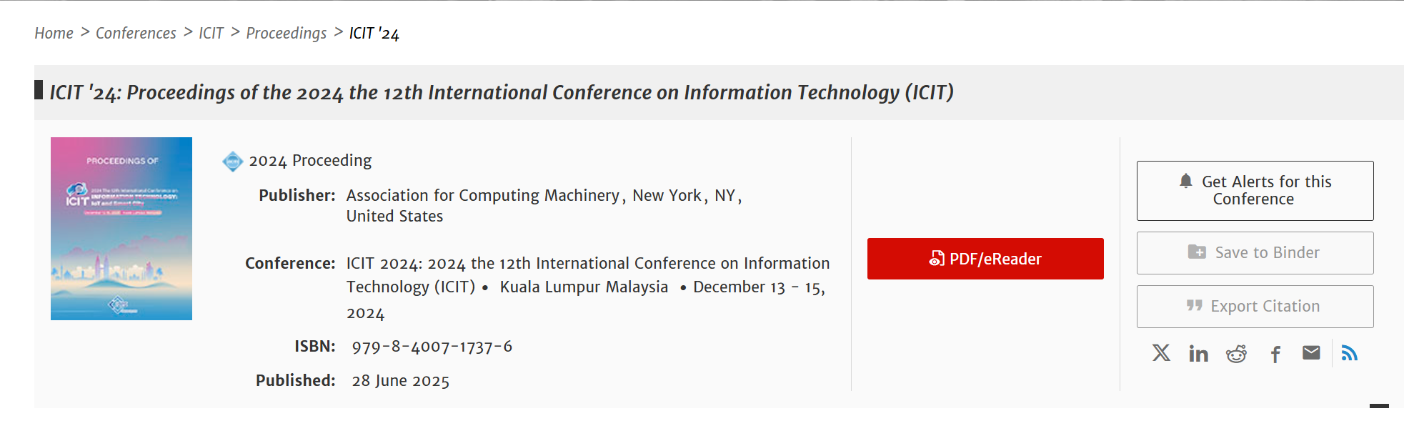 2026年第十四届信息技术国际会议：物联网和智能城市
