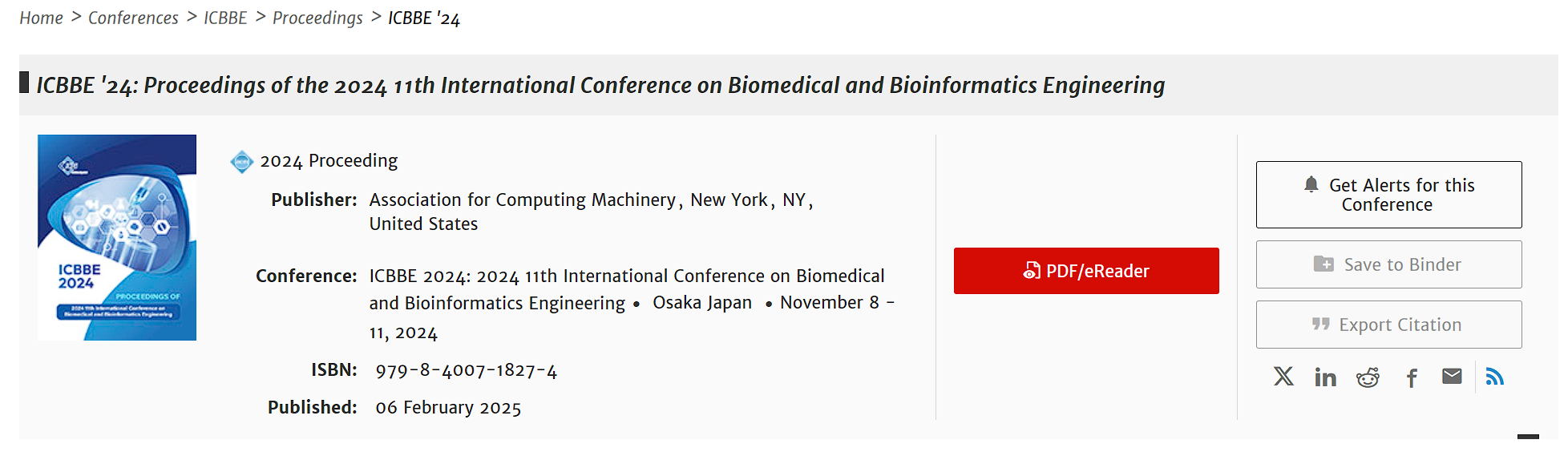 2026年第十三届生物医学和生物信息工程国际会议