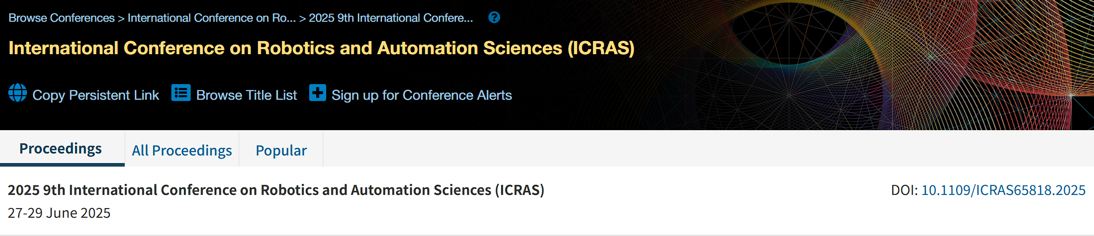 2026年第10届机器人与自动化科学国际会议