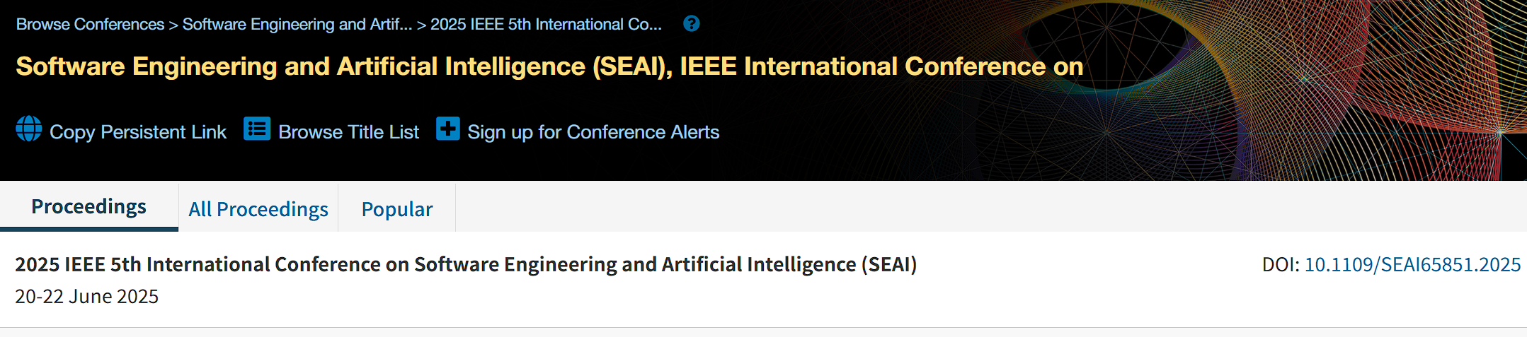 2026年第6届IEEE软件工程与人工智能国际会议