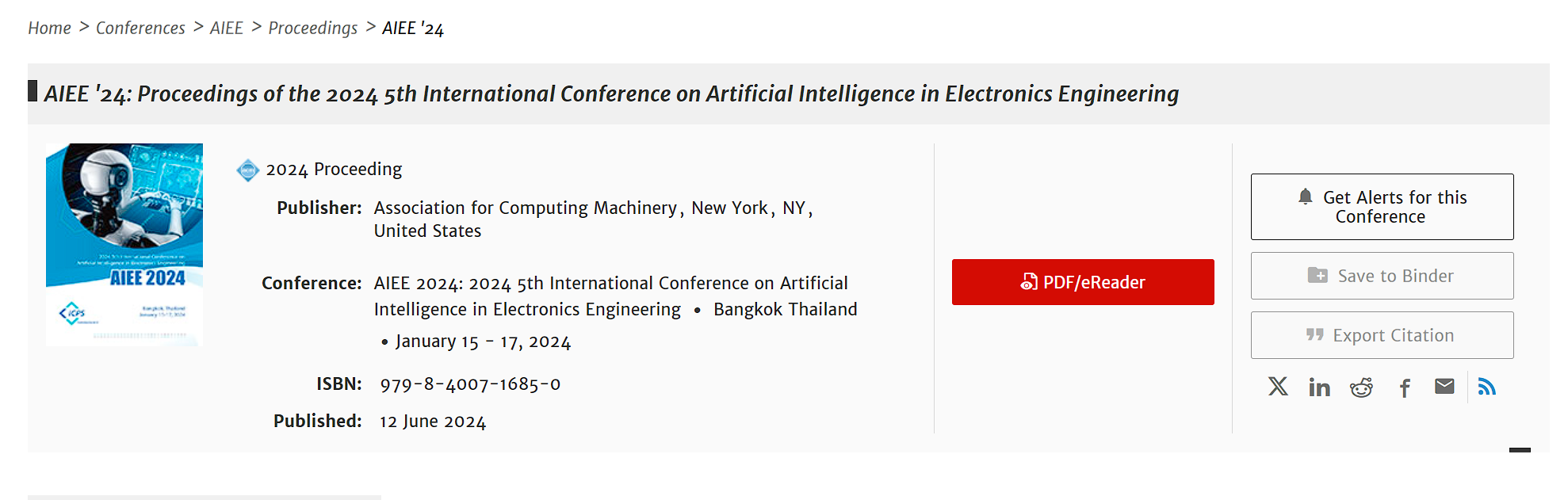 2026年第七届电子工程人工智能国际会议