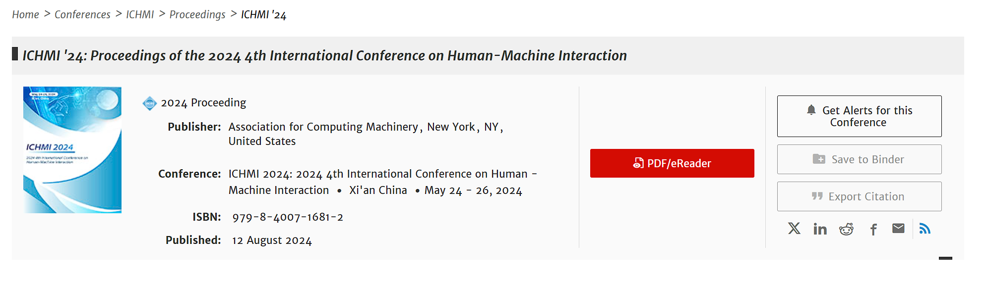 2026年第六届人机交互国际会议