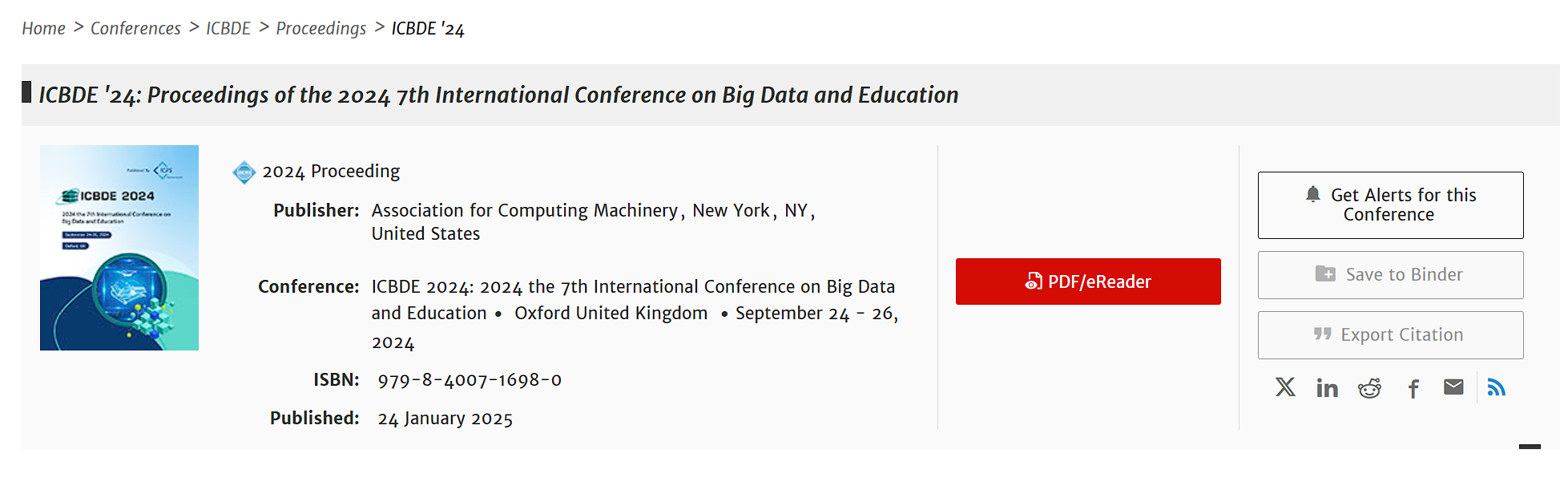 2026年第九届大数据教育国际会议