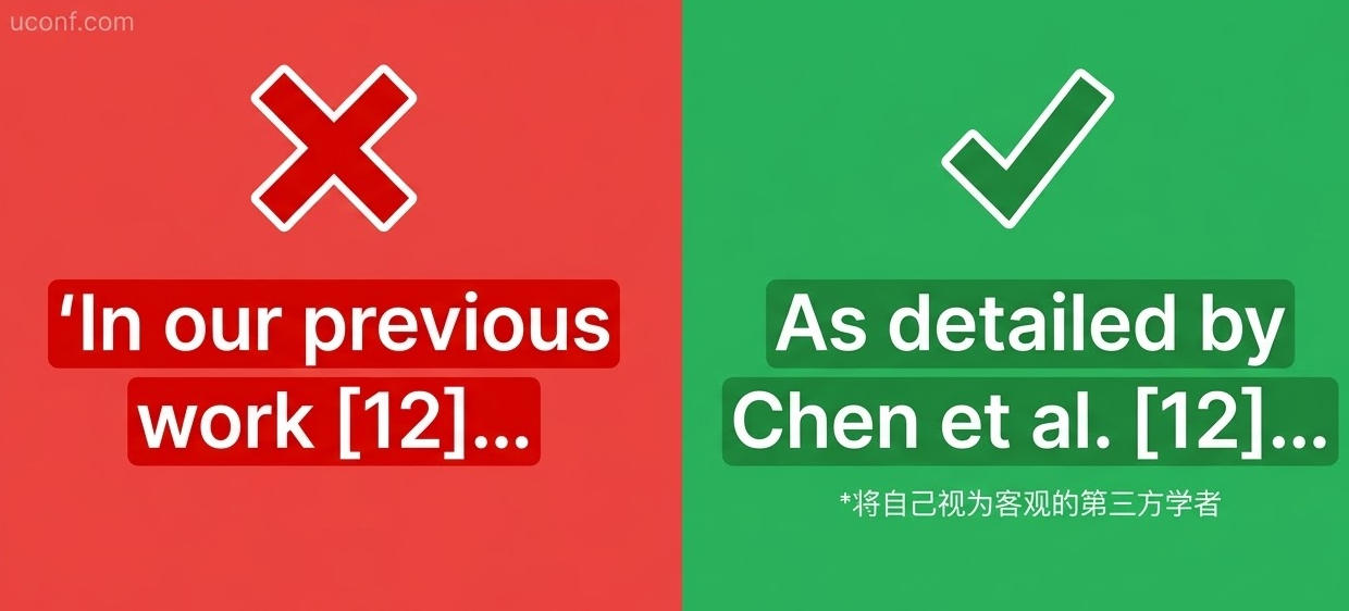 第一人称自引与第三方客观引用对比转换卡片