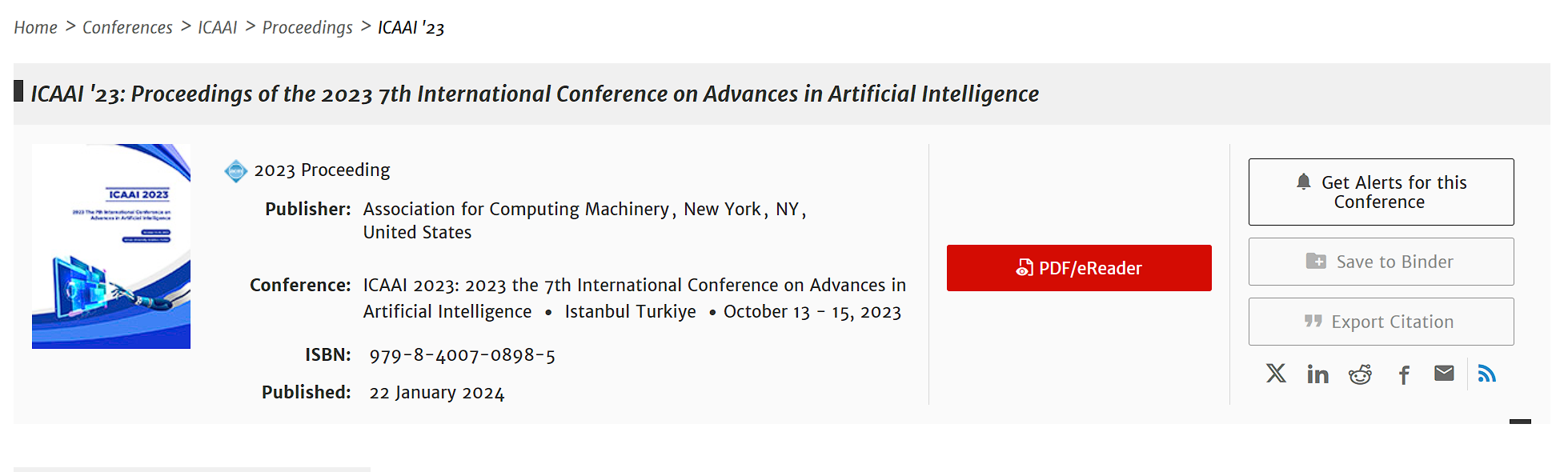 2026年第十届人工智能进展国际会议