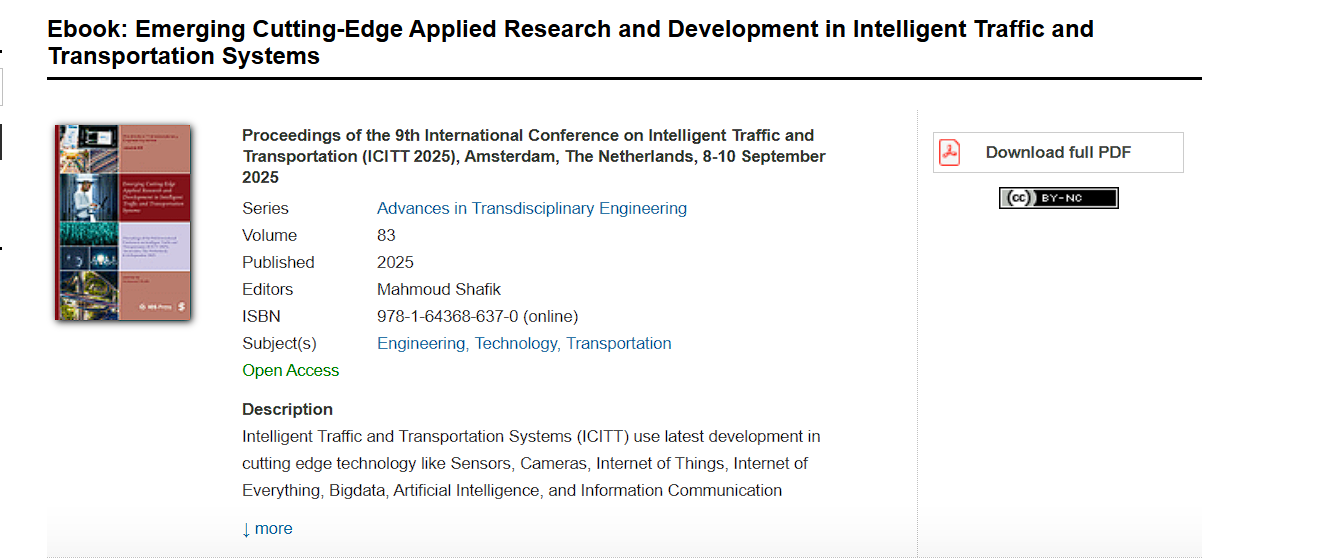 2026年第十届智能交通与运输国际会议