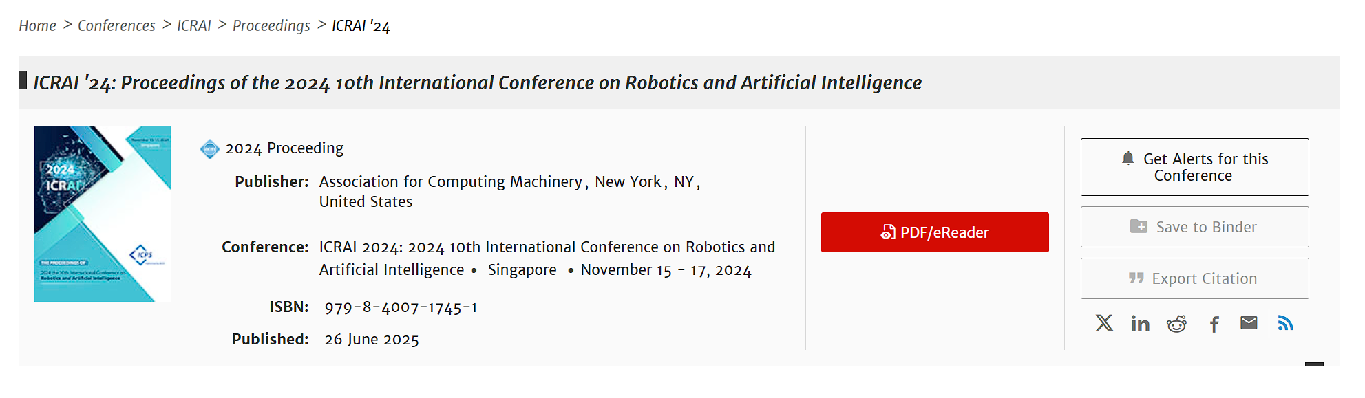 2026年第十二届机器人与人工智能国际会议
