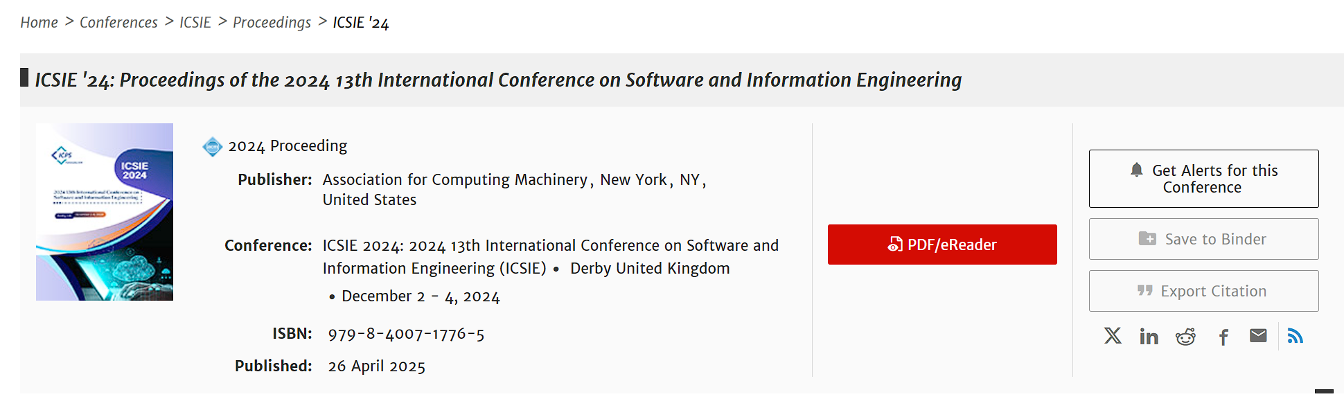 2027年第15届软件工程与信息工程国际会议