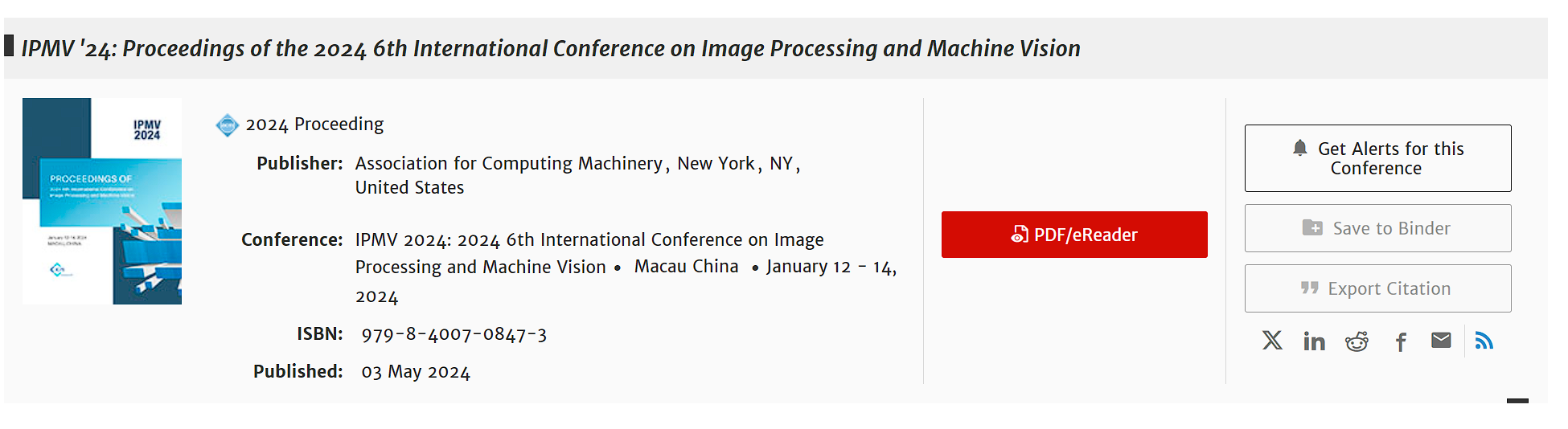 2027年第9届图像处理和机器视觉国际会议