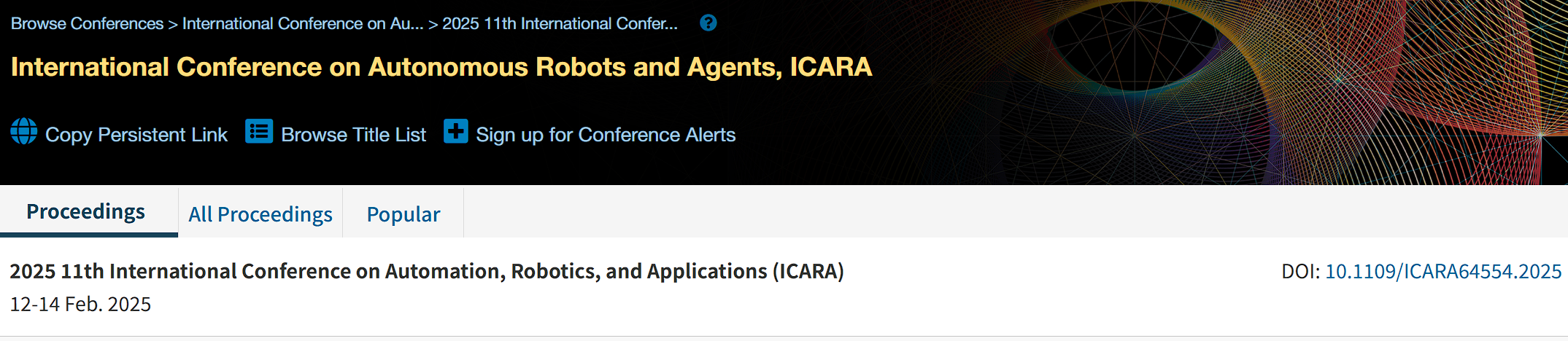 2027年第十三届自动化、机器人与应用国际会议