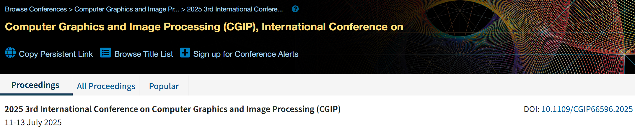 2026年第四届计算机图形学与图像处理国际会议