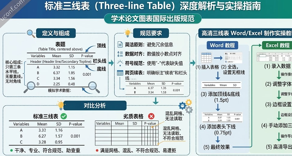 三线表 (Three-line Table) 是什么？学术论文标准表格制作实操与规范