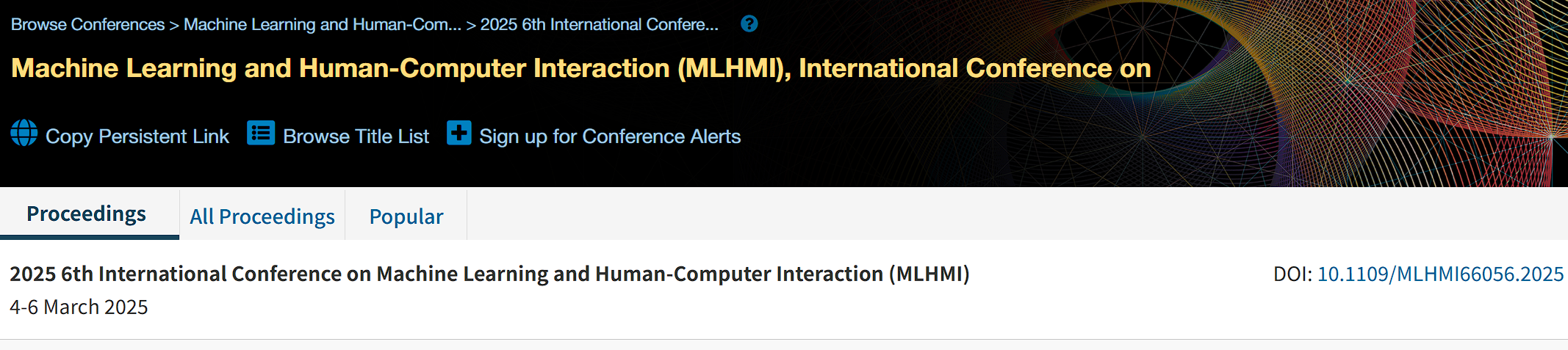 2027年第八届机器学习和人机交互国际会议