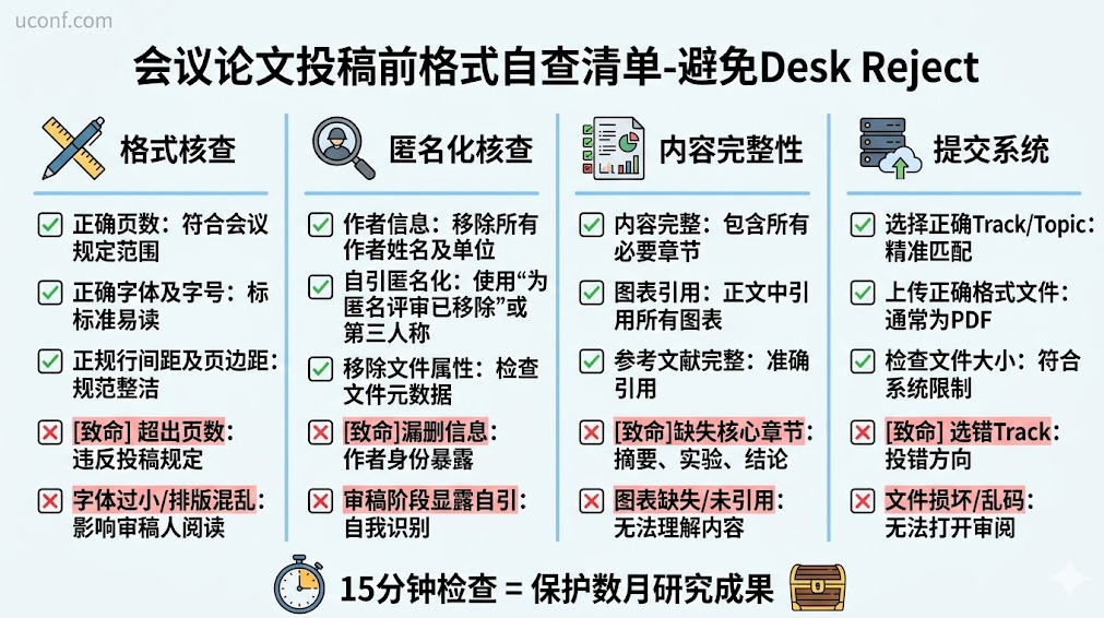 会议论文投稿前格式自查清单-避免Desk Reject
