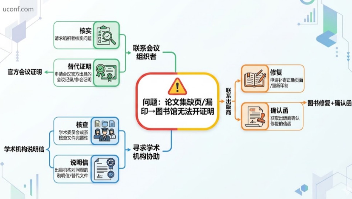 会议论文集Proceedings缺页漏印导致图书馆无法开检索证明怎么办？补救方法全解析