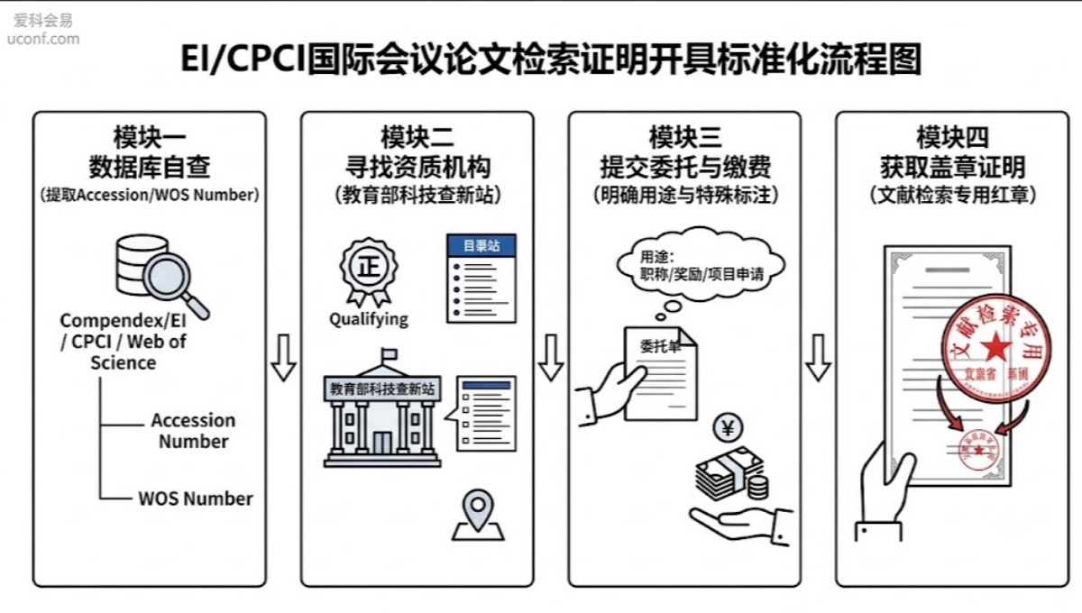 EI会议论文被检索后，如何开具国际学术会议的EI/CPCI检索证明？
