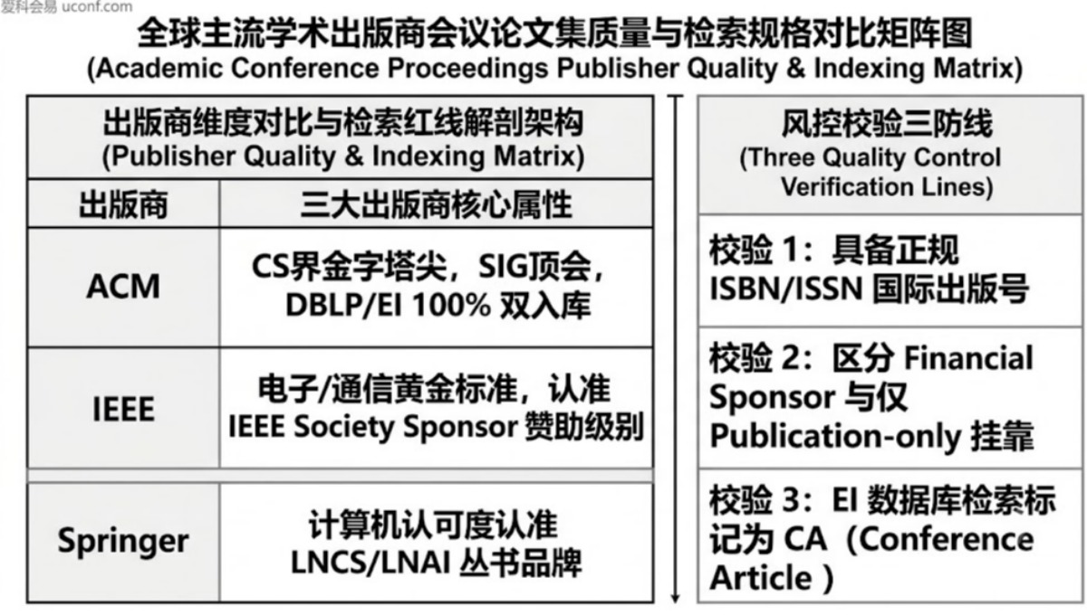 IEEE、ACM、Springer 等不同出版商的会议论文集质量对比