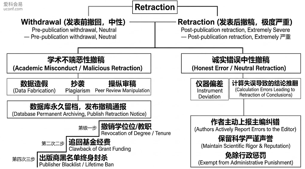 学术论文撤稿定性与严重影响矩阵图
