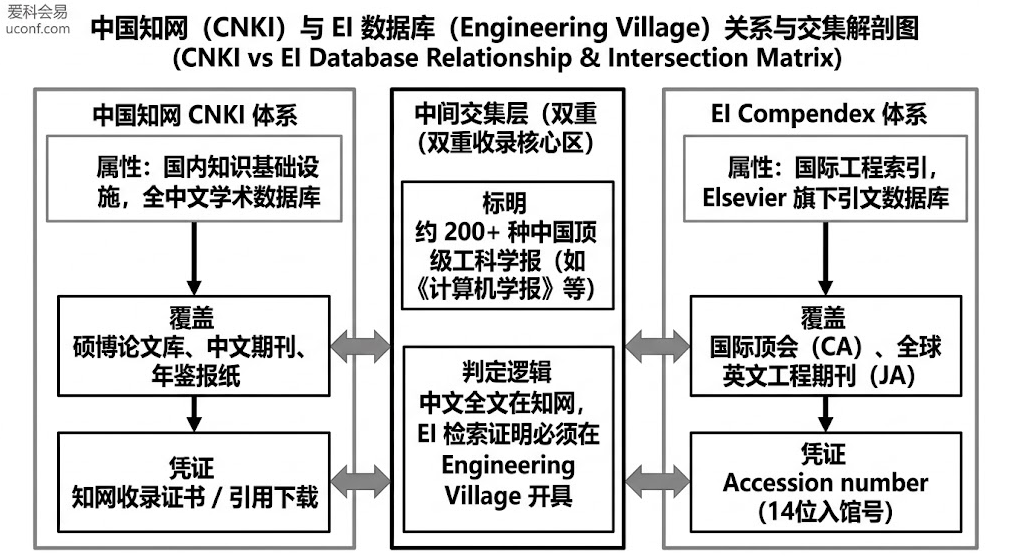 中国知网与 EI 数据库定位及互查关系矩阵图