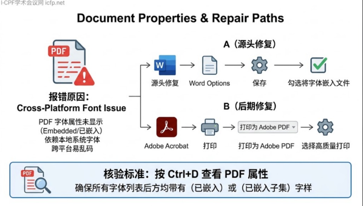 上传论文提示Font Not Embedded（字体未嵌入）怎么办？PDF格式修复方法