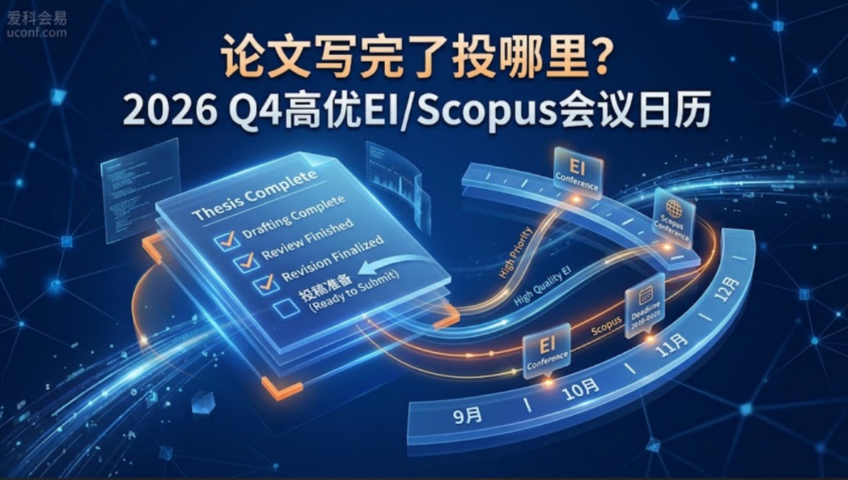 论文写完了投哪里？2026年9-12月学术会议截稿汇总
