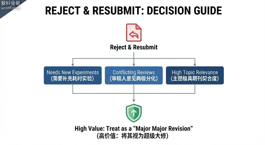 学术论文Reject and Resubmit(拒稿重投)核心判断标准与决策流程图