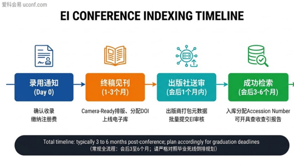 学术会议论文多久能被EI检索？从录用到入库全周期时间线拆解