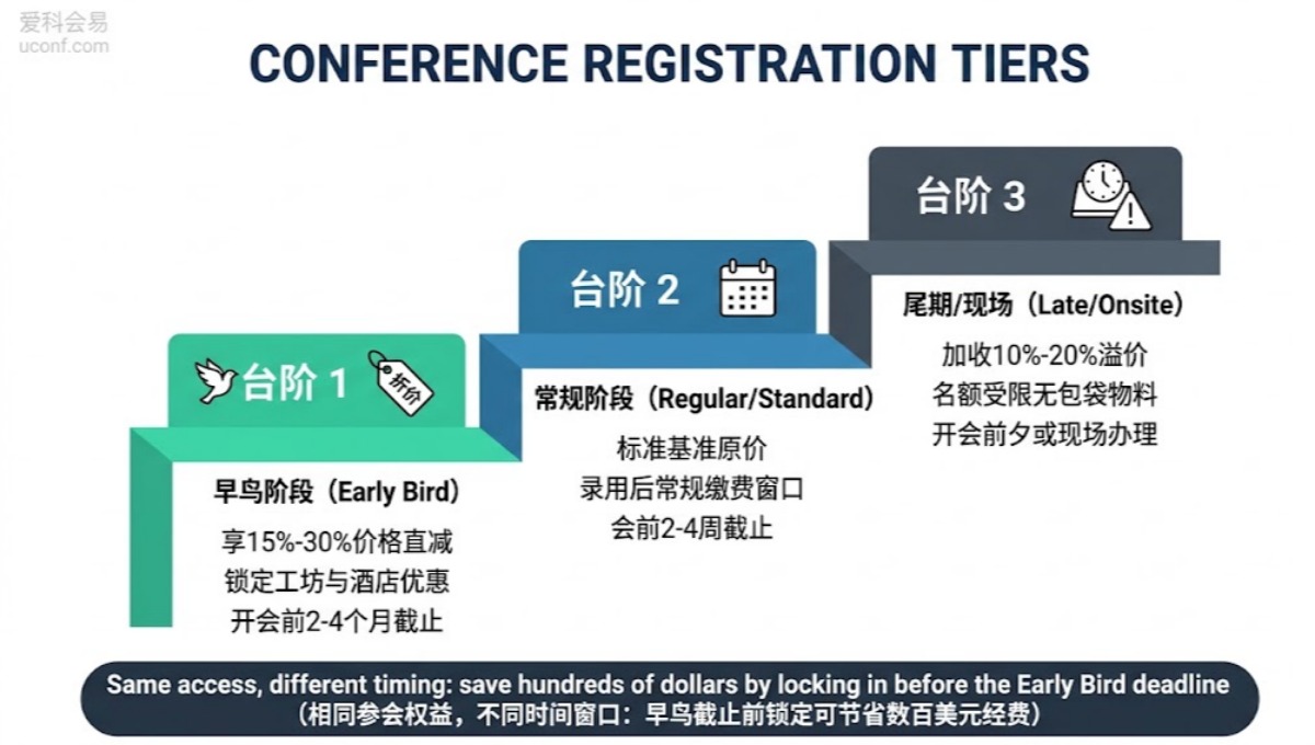 学术会议早鸟票与Regular注册费有什么区别？选购时机与省钱攻略