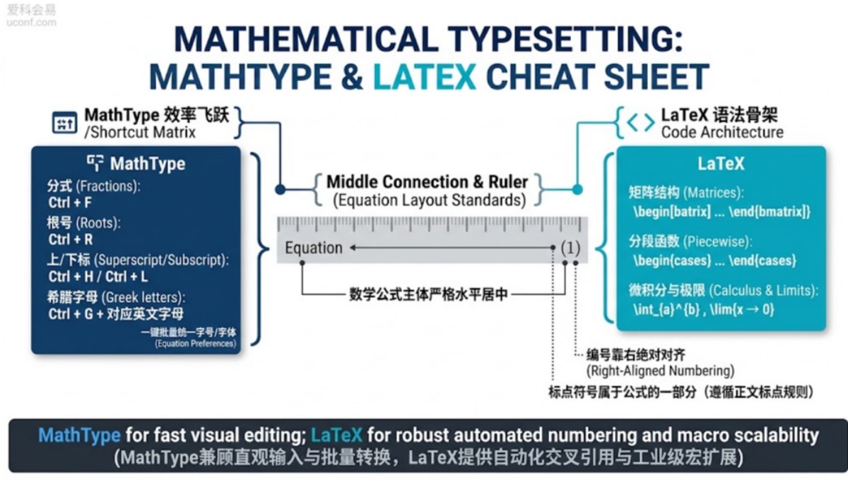 理工科会议论文公式编辑指南：MathType快捷键技巧与LaTeX数学公式速查大全