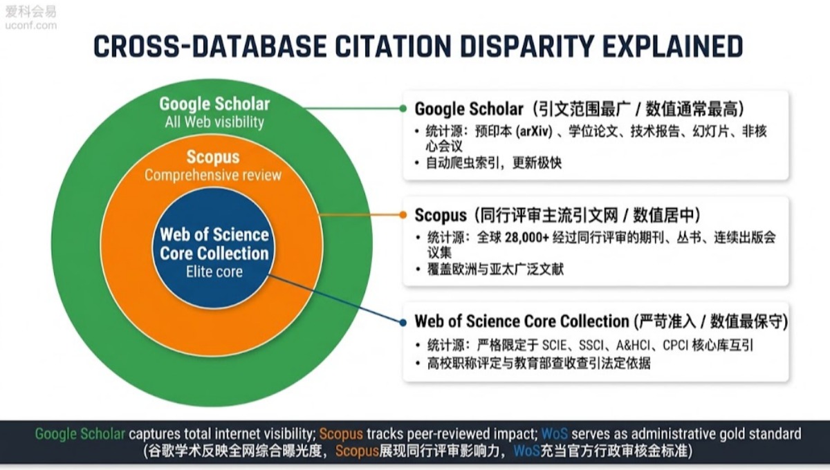 怎么查国际会议论文引用次数？Web of Science、Scopus与谷歌学术数据差异解析