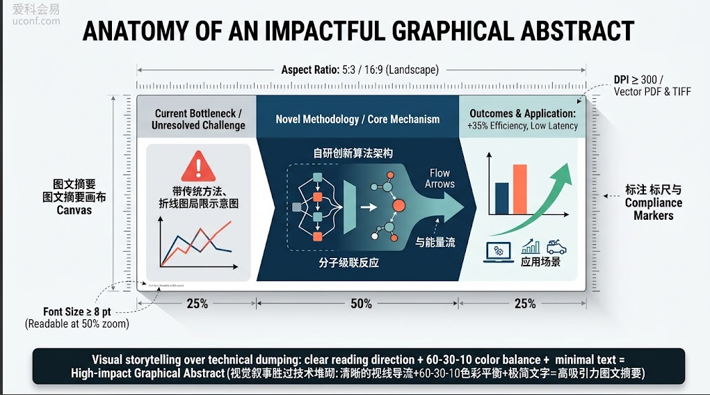 顶级学术期刊Graphical Abstract图文摘要结构解构、排版布局范式与科研配色规范图解